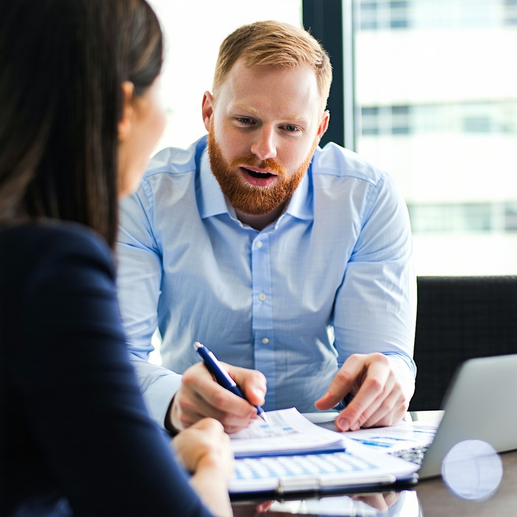 tax adviser with client